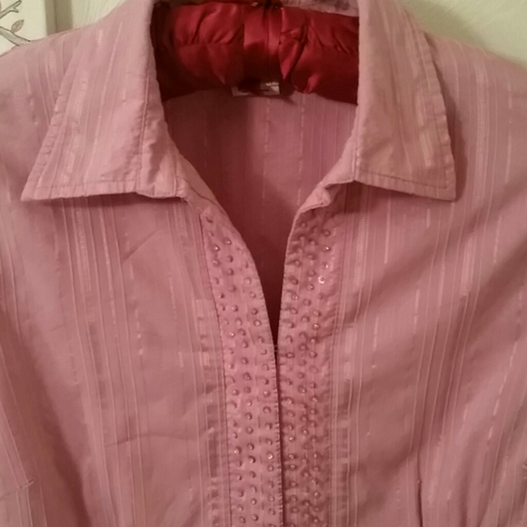 Sequined & beaded stretch shirt, L - Picture 5 of 6